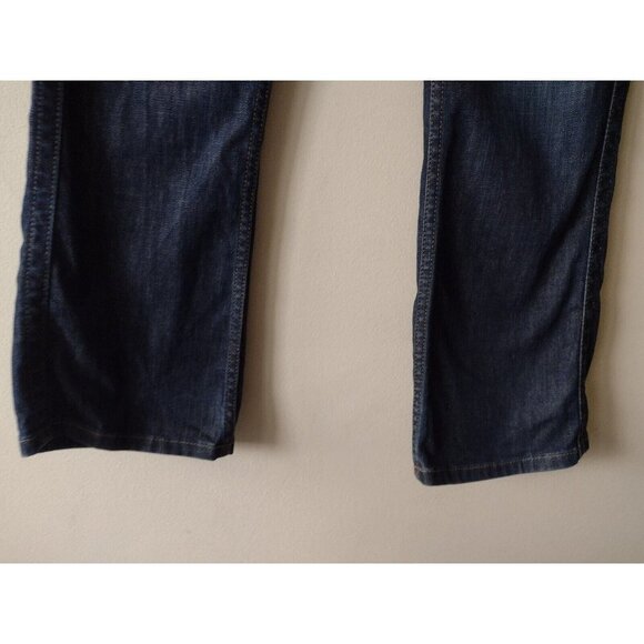 Calvin Klein Lean Bootcut Jeans Women's 8 Blue Mid Rise Stretch 33x32 Whiskered - Picture 10 of 16